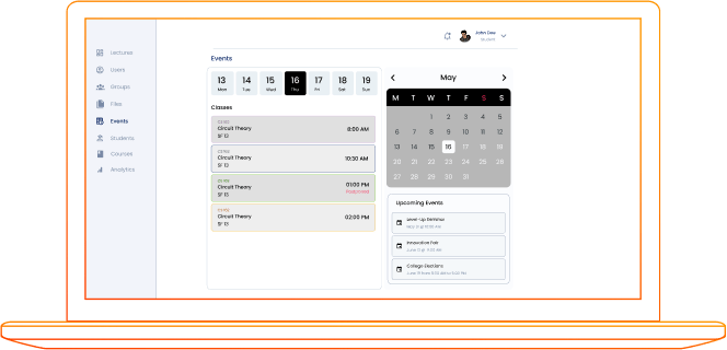 Metaverse education platform with unified scheduling for classes, assignments, and grades in one place